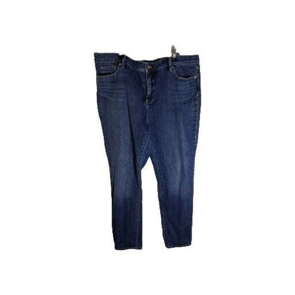 Lands' End Mid Rise Slim Jean Blue Women's 18 41x30 Denim Stretch Medium Wash - Picture 2 of 11